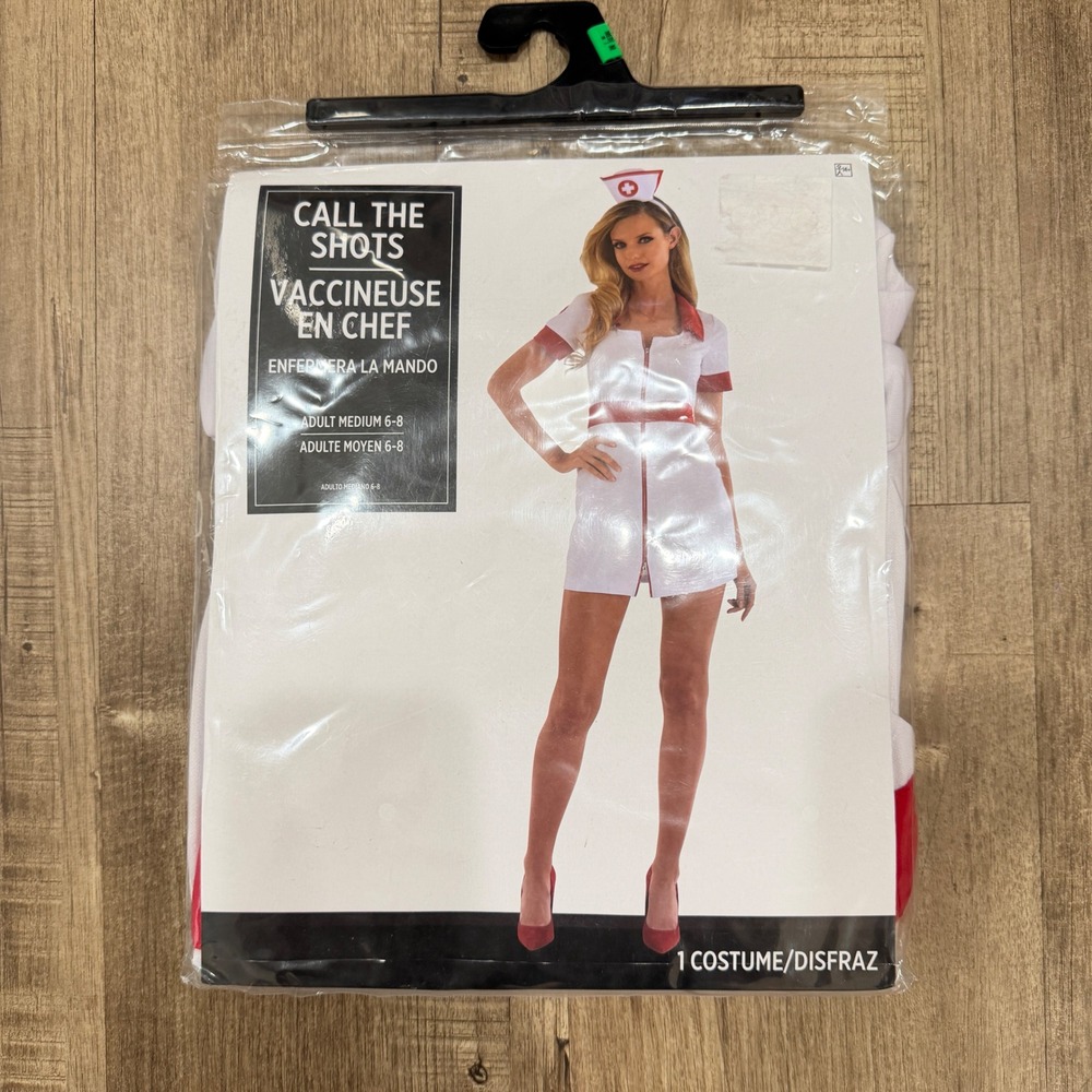 NEW Call the Shots Sexy Nurse Costume Women Size Medium 6-8 Zipper Front Dress